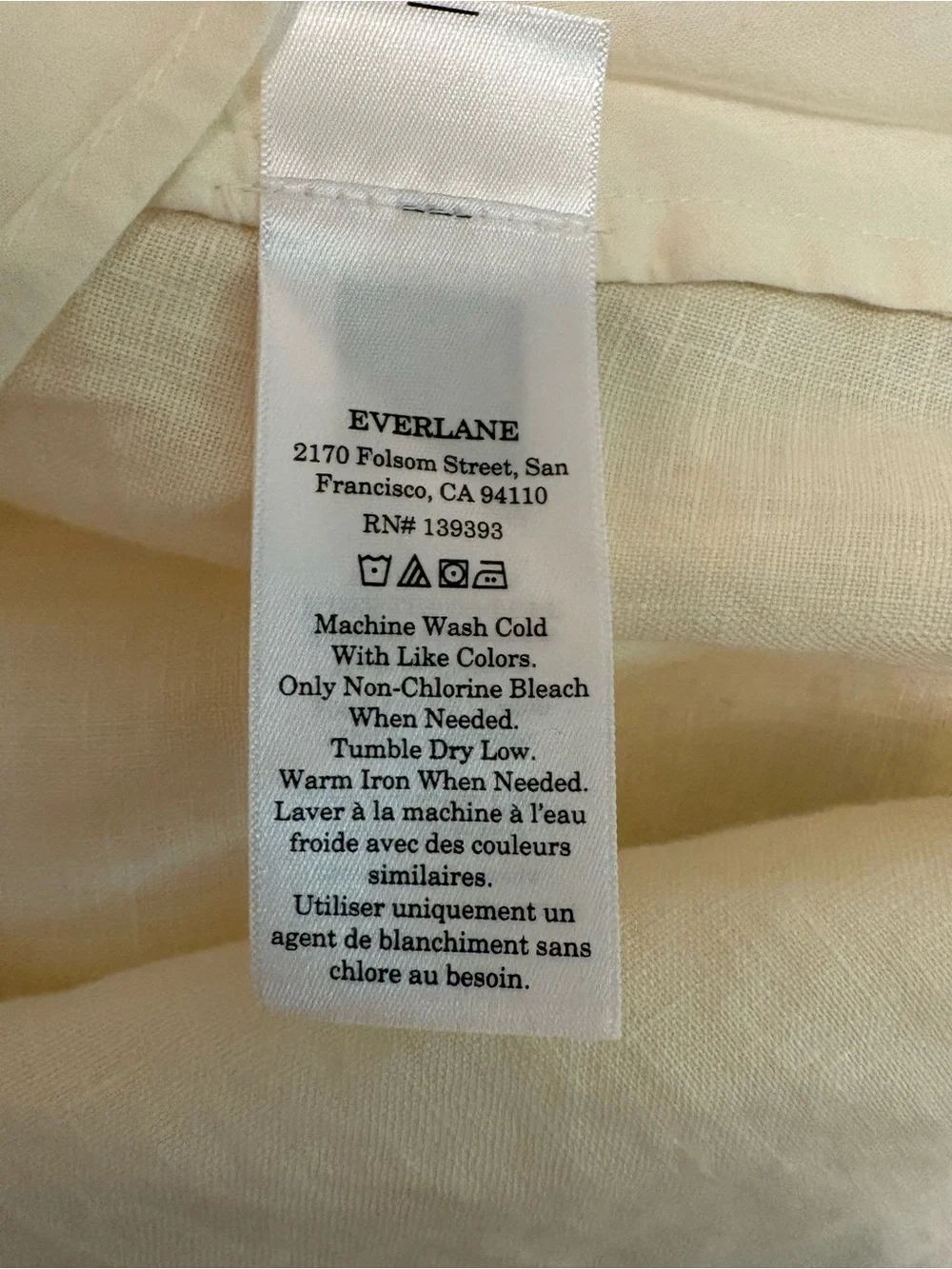 Everlane Linen Oversized Puff Sleeve Dress 100% European Flax Lux Pockets Large - Picture 11 of 12